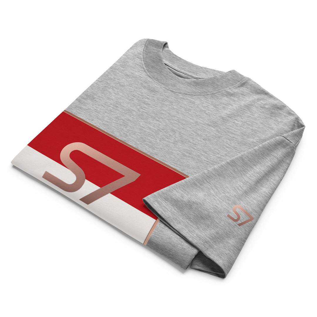 S7 Monaco Red &amp; White Oversized T-Shirt | STORE 7994