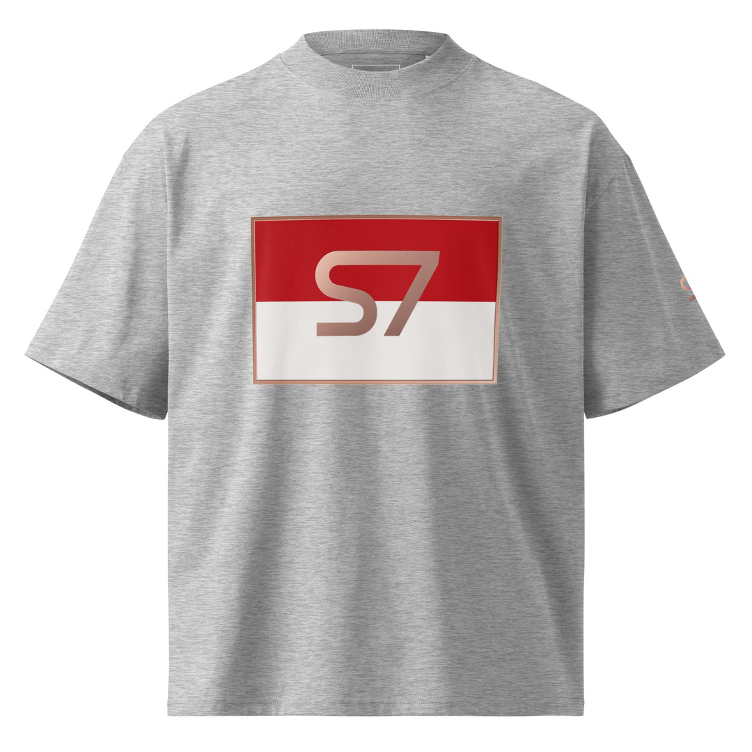 S7 Monaco Red &amp; White Oversized T-Shirt | STORE 7994