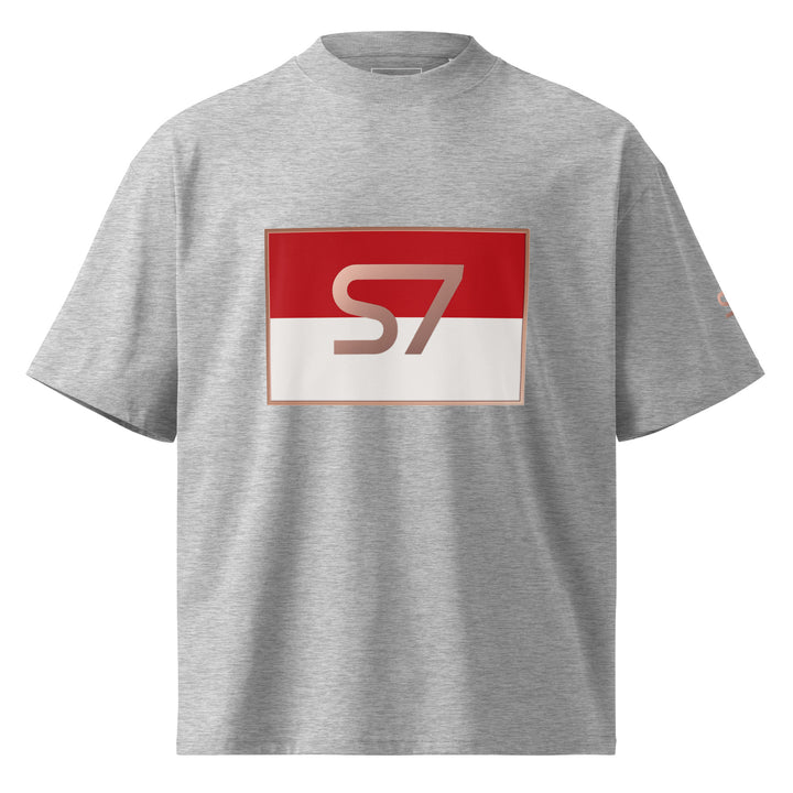 S7 Monaco Red &amp; White Oversized T-Shirt | STORE 7994