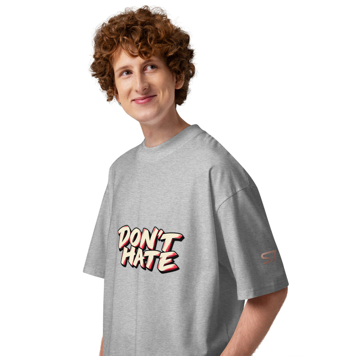 S7 Don’t Hate, Hydrate graphic T-shirt with bold “DON’T HATE” lettering on the front and a watermelon beneath “HYDRATE” on the back.