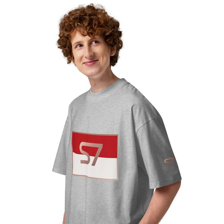 S7 Monaco Red &amp; White Oversized T-Shirt | STORE 7994