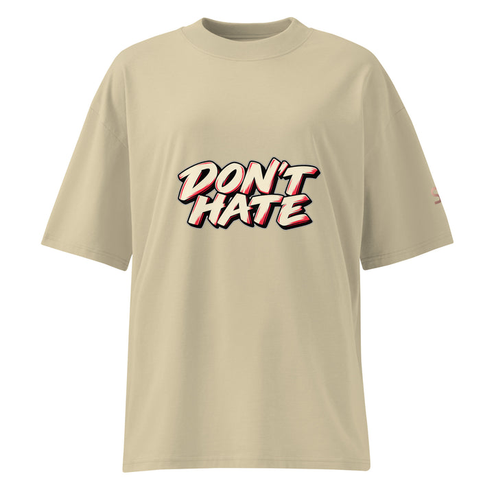 S7 Don’t Hate, Hydrate graphic T-shirt with bold “DON’T HATE” lettering on the front and a watermelon beneath “HYDRATE” on the back.