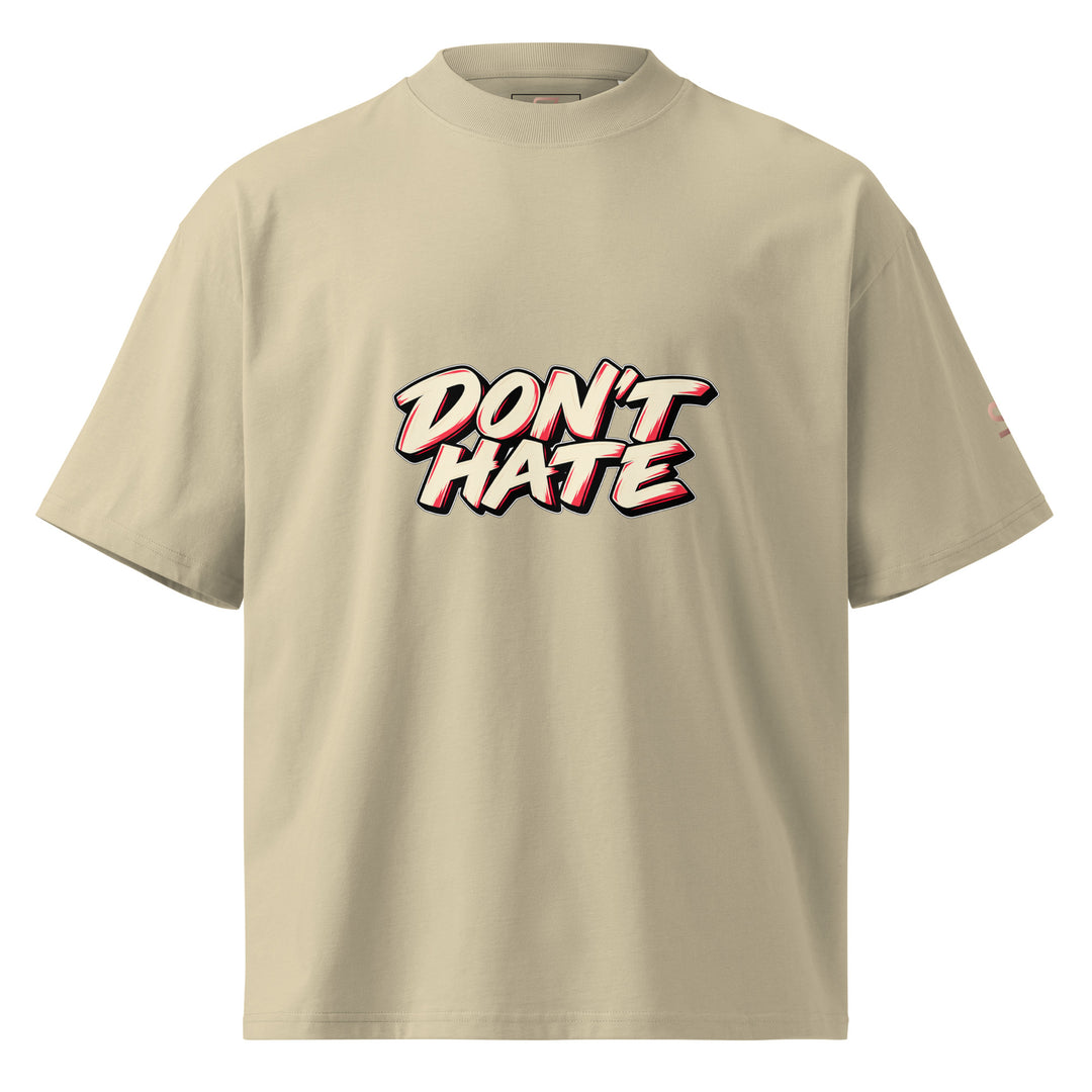 S7 Don’t Hate, Hydrate graphic T-shirt with bold “DON’T HATE” lettering on the front and a watermelon beneath “HYDRATE” on the back.