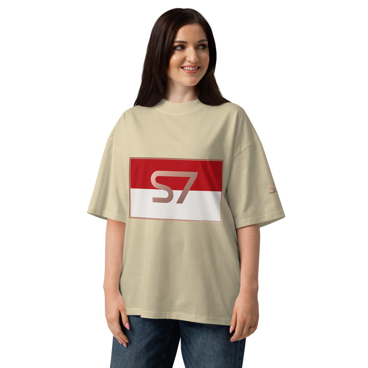 S7 Monaco Red &amp; White Oversized T-Shirt | STORE 7994