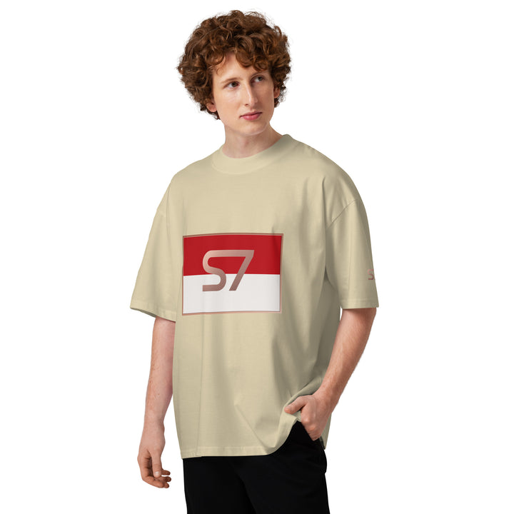 S7 Monaco Red &amp; White Oversized T-Shirt | STORE 7994