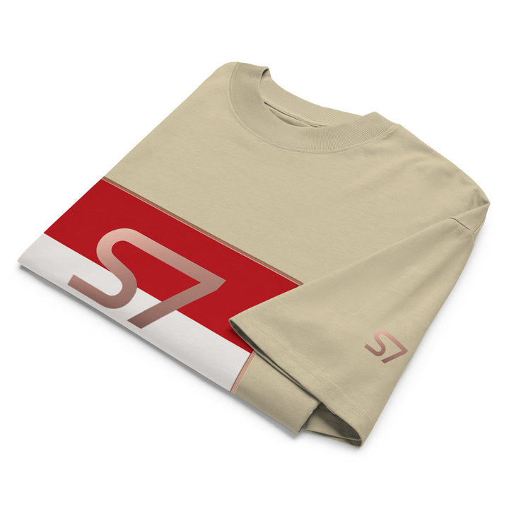 S7 Monaco Red &amp; White Oversized T-Shirt | STORE 7994