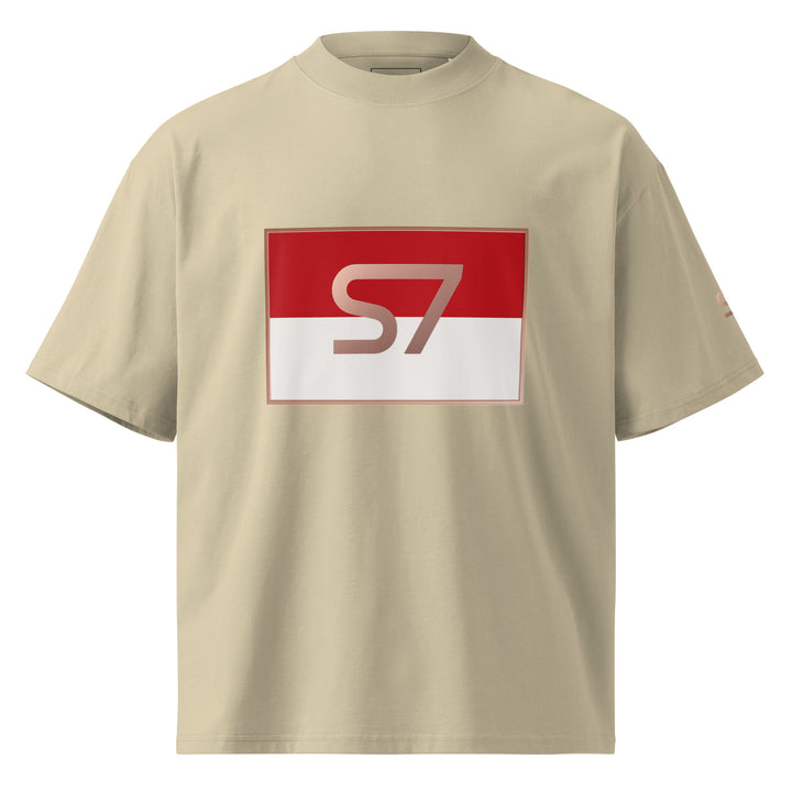 S7 Monaco Red &amp; White Oversized T-Shirt | STORE 7994