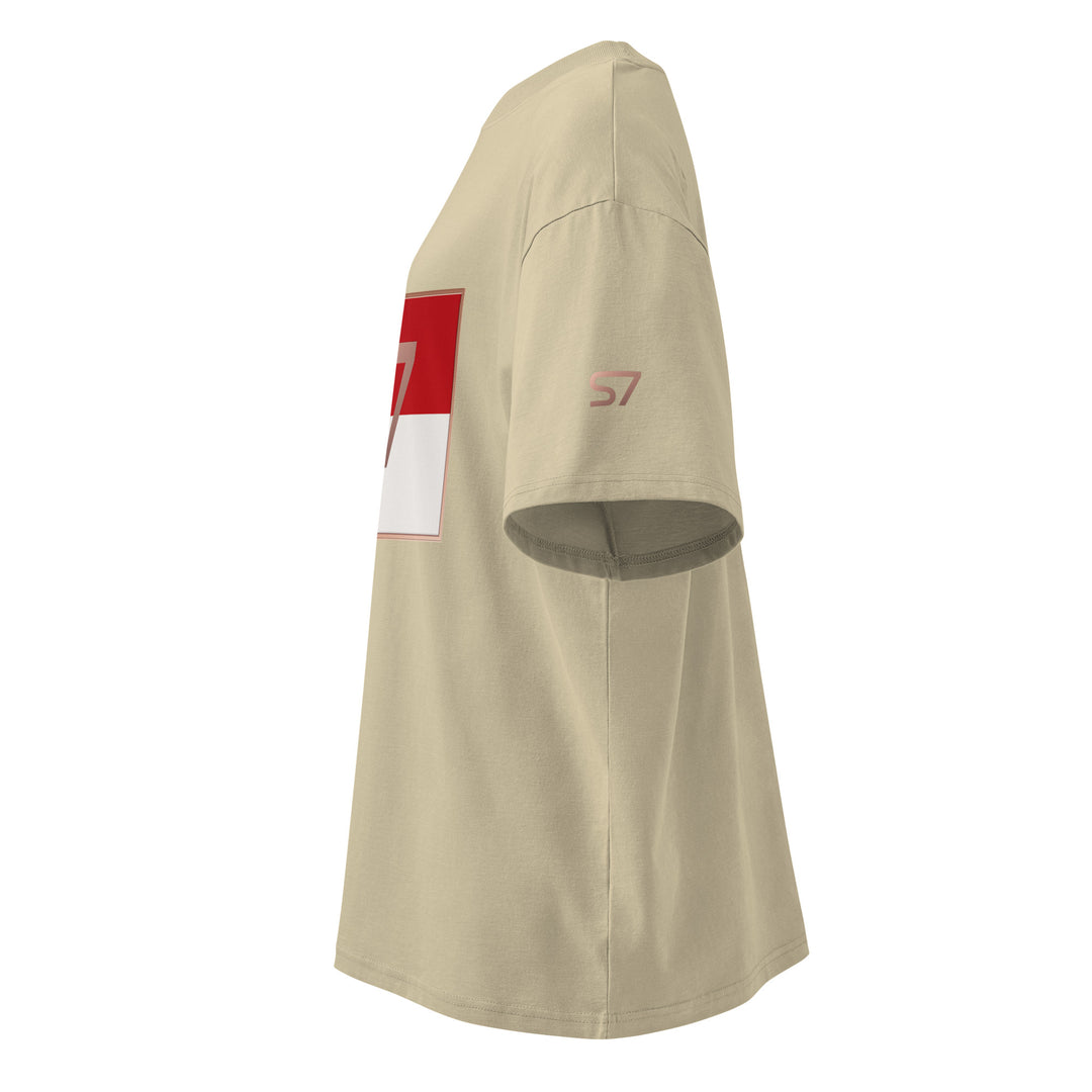 S7 Monaco Red &amp; White Oversized T-Shirt | STORE 7994