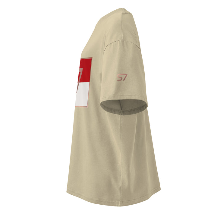 S7 Monaco Red &amp; White Oversized T-Shirt | STORE 7994