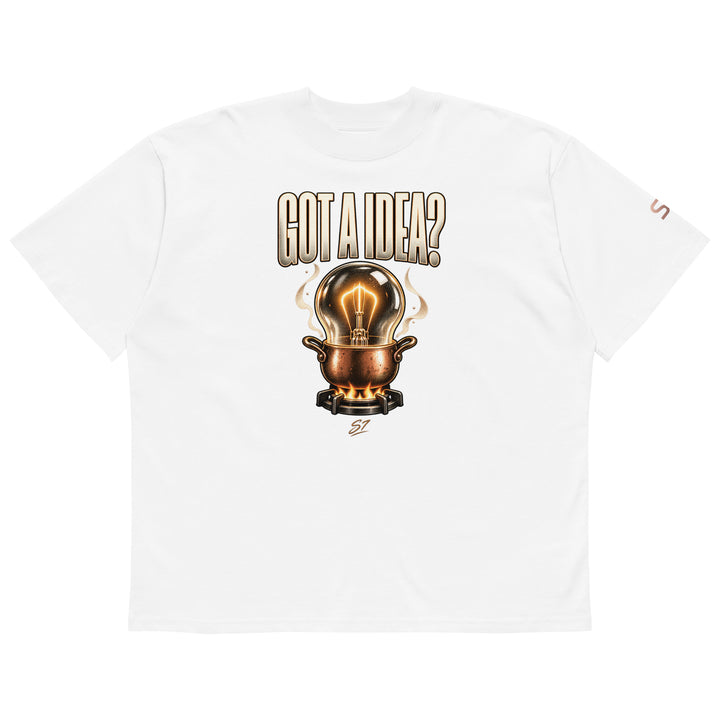S7 "Got A Idea? Let It Cook" Graphic T-Shirt front view featuring a bulb above a copper pot.
