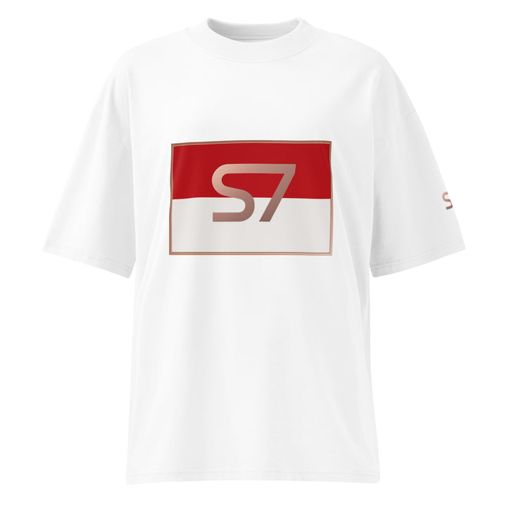 S7 Monaco Red &amp; White Oversized T-Shirt | STORE 7994