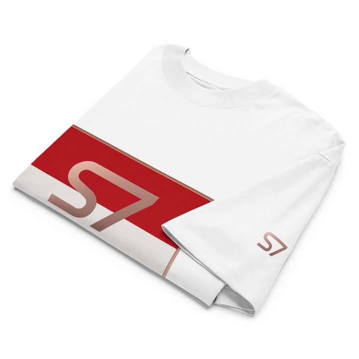 S7 Monaco Red &amp; White Oversized T-Shirt | STORE 7994
