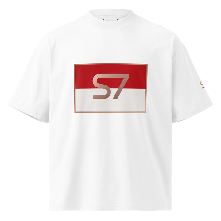 S7 Monaco Red &amp; White Oversized T-Shirt | STORE 7994