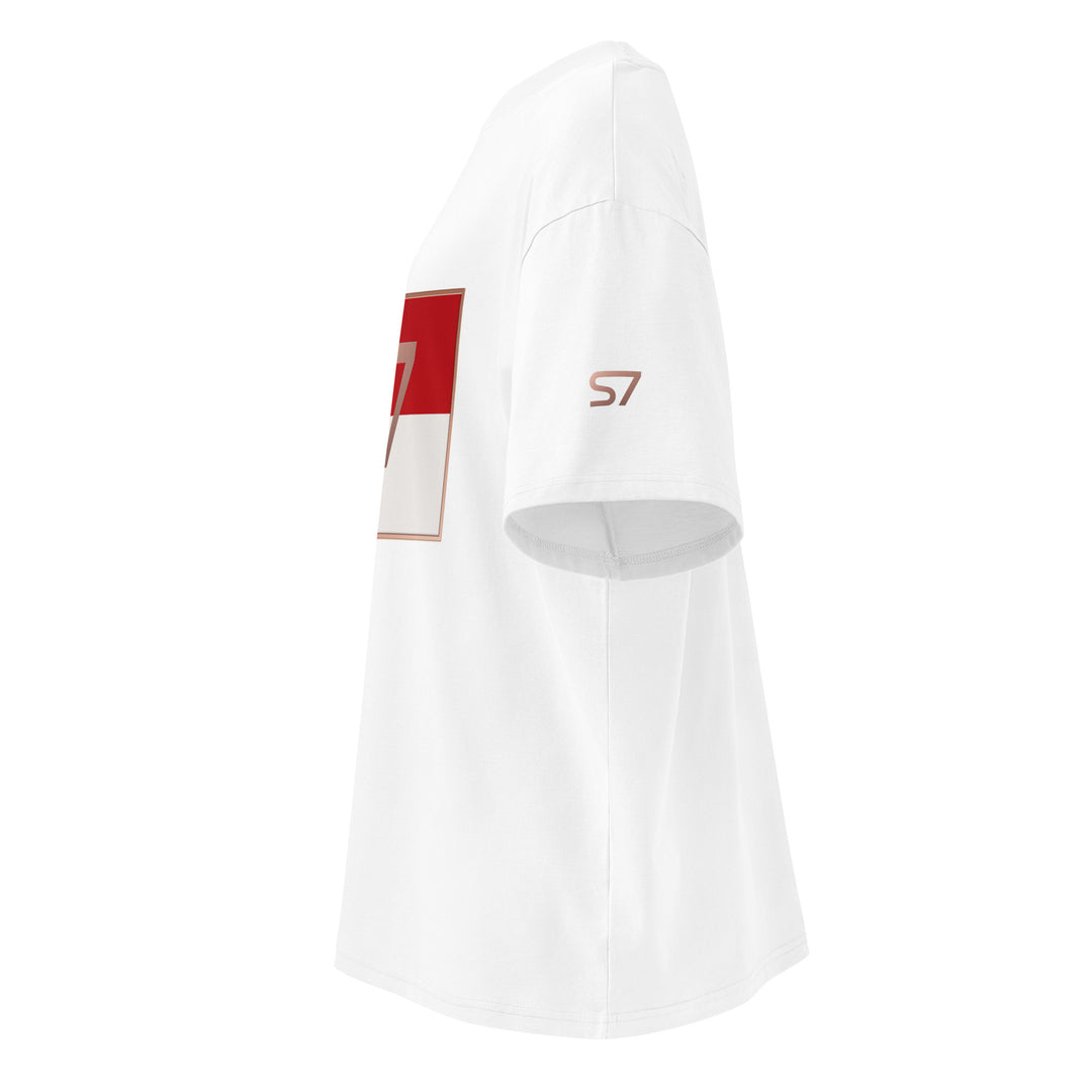 S7 Monaco Red &amp; White Oversized T-Shirt | STORE 7994