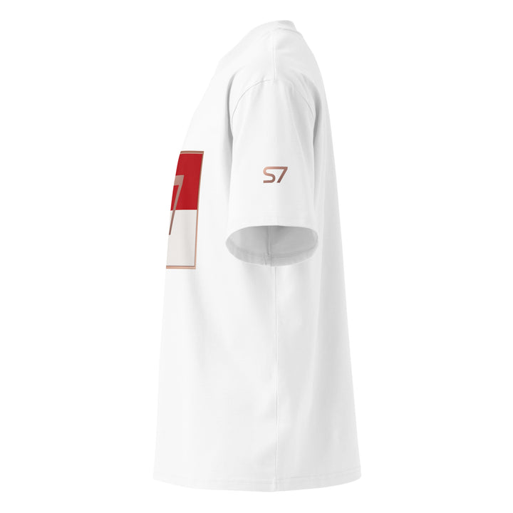 S7 Monaco Red &amp; White Oversized T-Shirt | STORE 7994