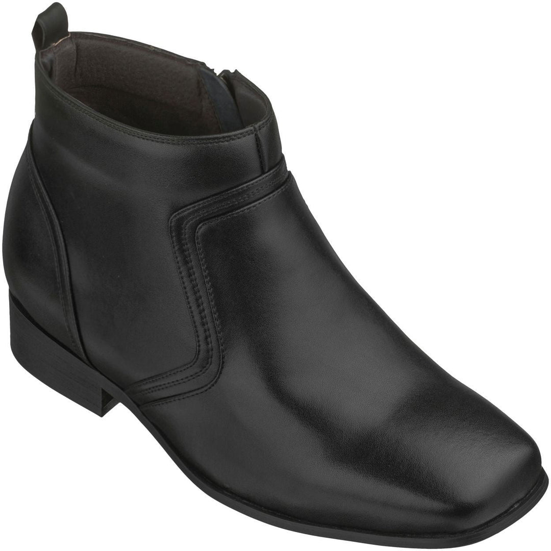 CALTO - G99809 - 3.2 Inches Taller (Black) - Zipper Boots