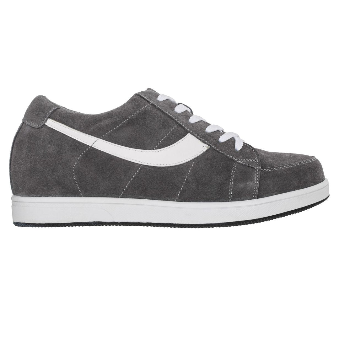 2.8-Inch TOTO Gray &amp; White Suede Leather Sneakers - A1911