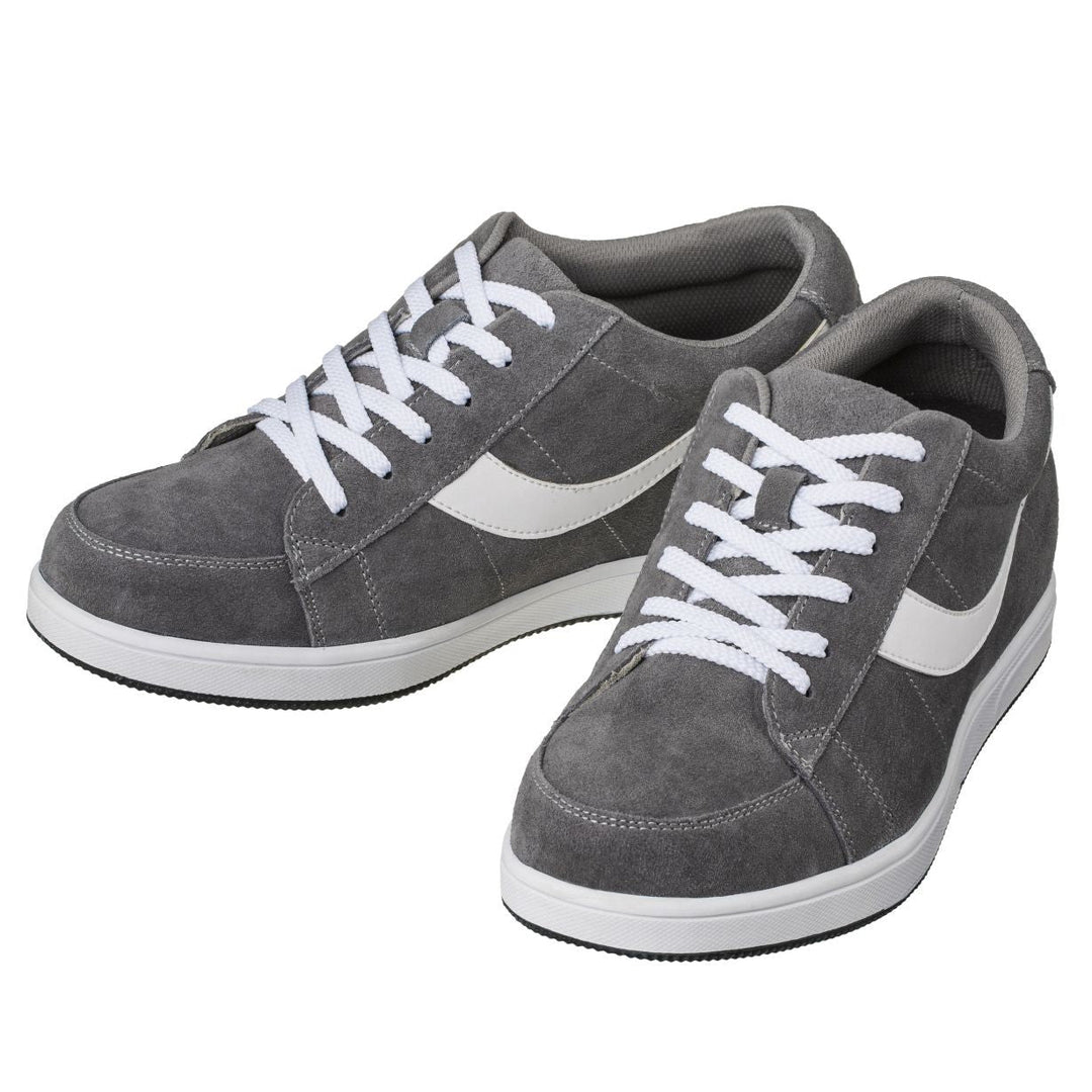 2.8-Inch TOTO Gray &amp; White Suede Leather Sneakers - A1911