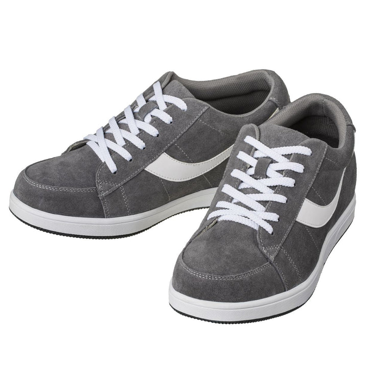 2.8-Inch TOTO Gray &amp; White Suede Leather Sneakers - A1911