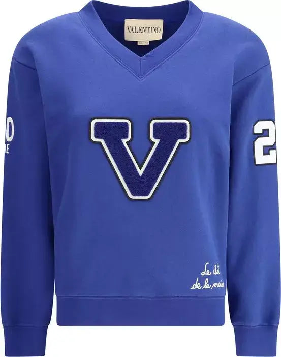 Valentino women's royal blue Cotton Sweatshirt