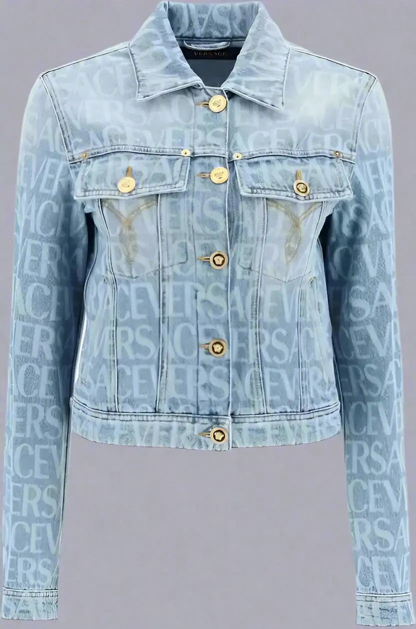VERSACE women's logo monogram Denim Jacket