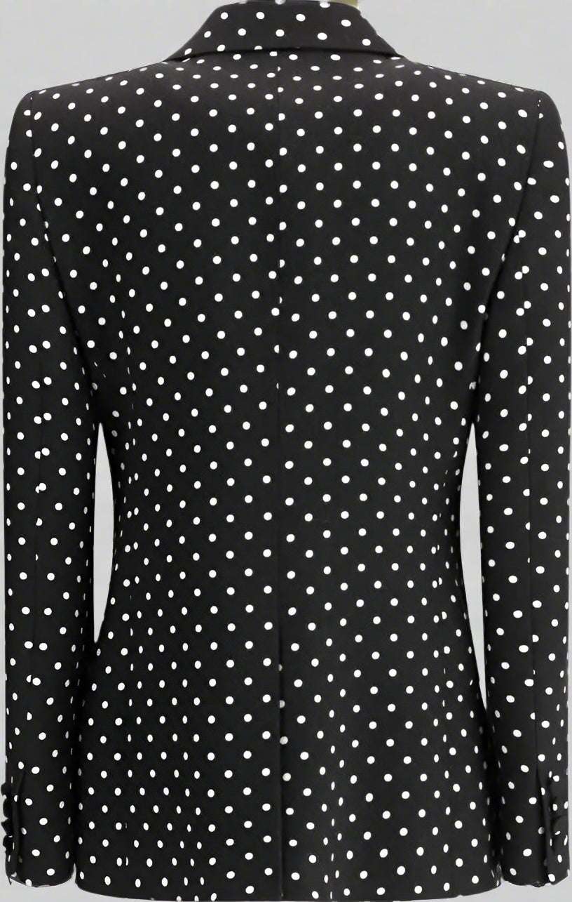 Valentino Polka dot single-breasted Blazer with read twist front ribbon fold