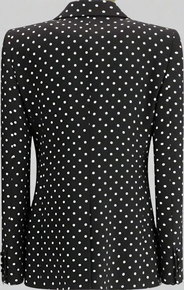 Valentino Polka dot single-breasted Blazer with read twist front ribbon fold