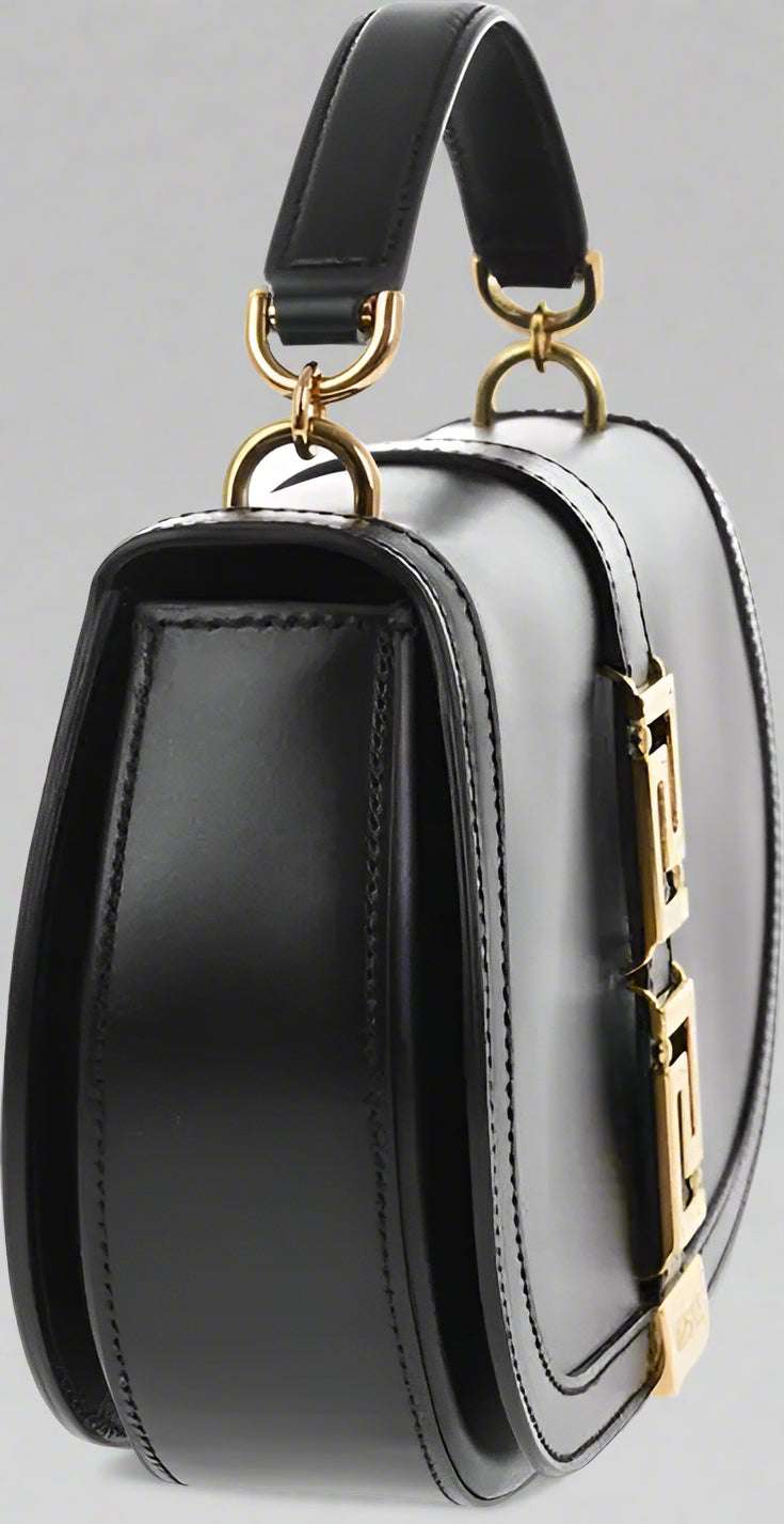 Versace Leather GRECA GODDES Saddle Bag with Golden Detail