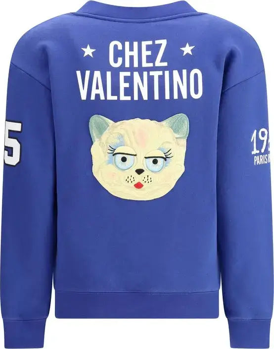 Valentino women's royal blue Cotton Sweatshirt