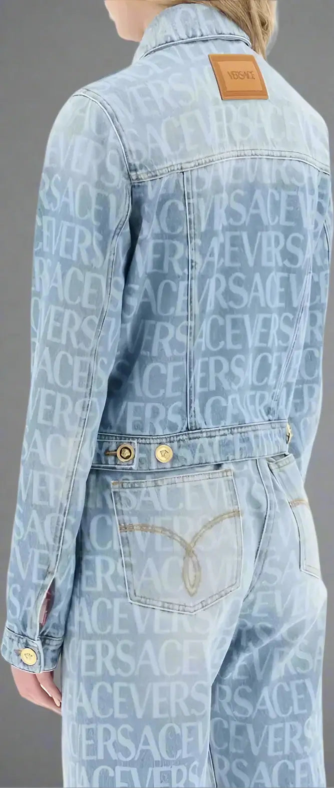 VERSACE women's logo monogram Denim Jacket