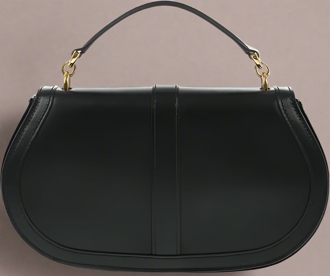 Versace Leather GRECA GODDES Saddle Bag with Golden Detail