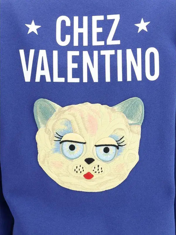Valentino women's royal blue Cotton Sweatshirt
