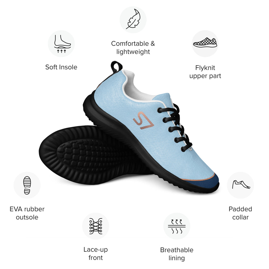 S7 SHELBI Powder Blue &amp; Navy Women’s Athletic Sneakers