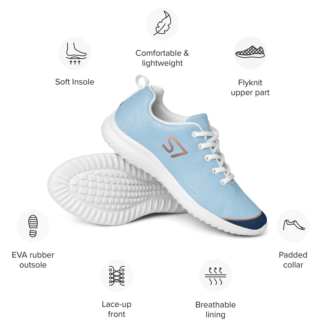 S7 SHELBI Powder Blue &amp; Navy Women’s Athletic Sneakers
