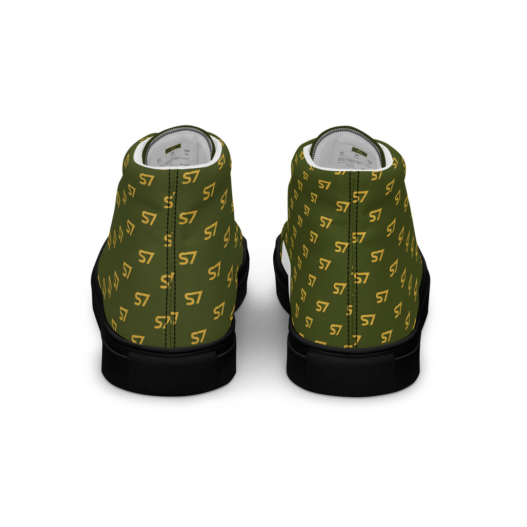 S7 Olive Royale | Women’s Monogram High-Top Canvas Sneakers