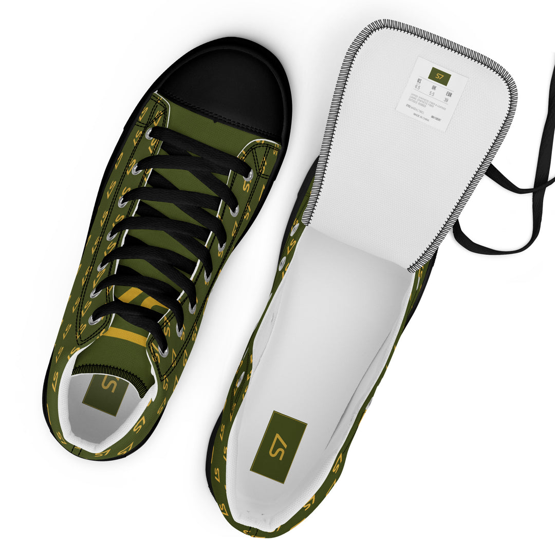 S7 Olive Royale | Women’s Monogram High-Top Canvas Sneakers