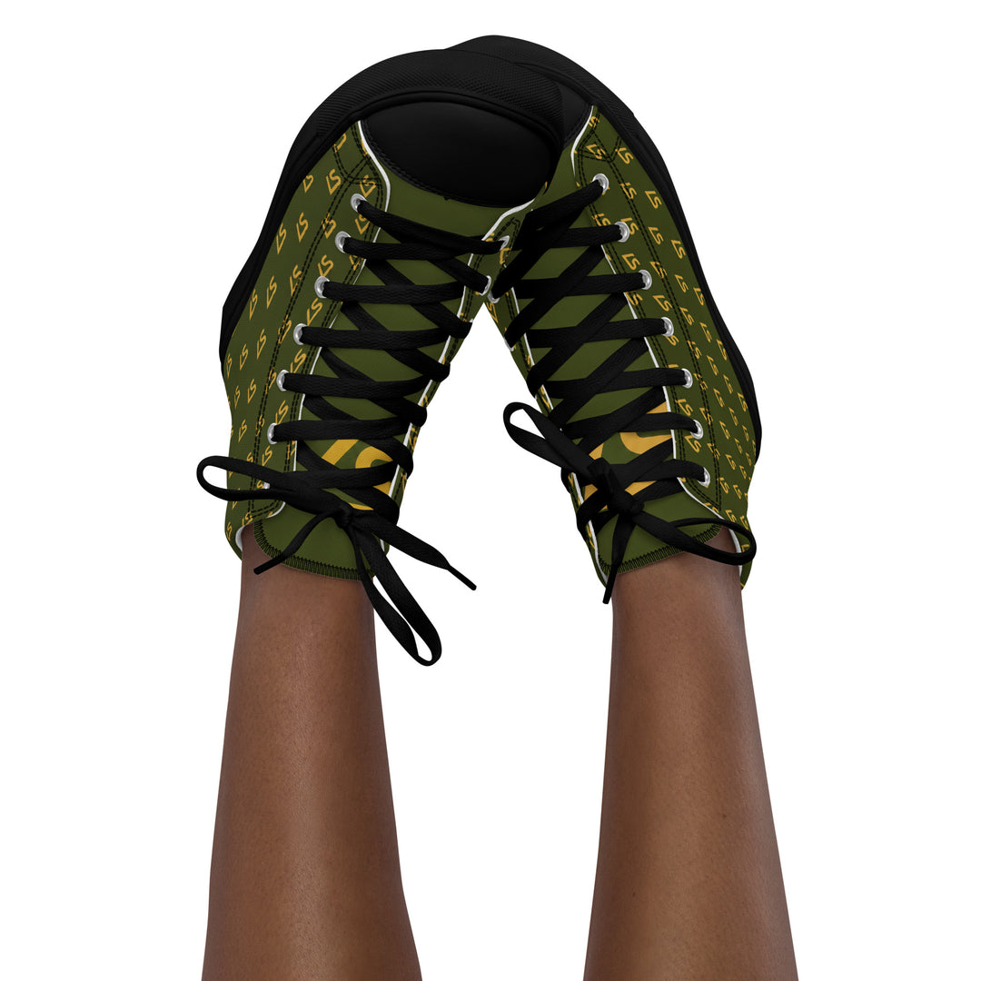 S7 Olive Royale | Women’s Monogram High-Top Canvas Sneakers