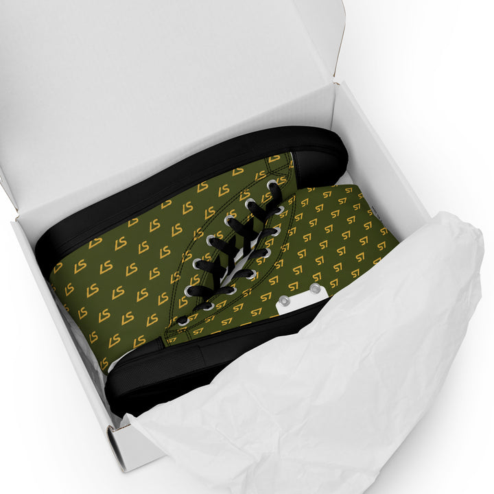 S7 Olive Royale | Women’s Monogram High-Top Canvas Sneakers