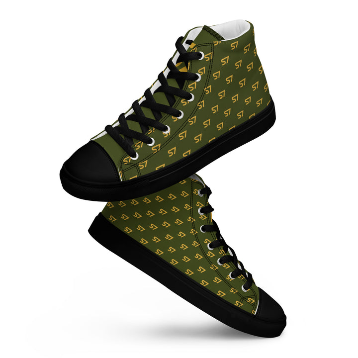S7 Olive Royale | Women’s Monogram High-Top Canvas Sneakers