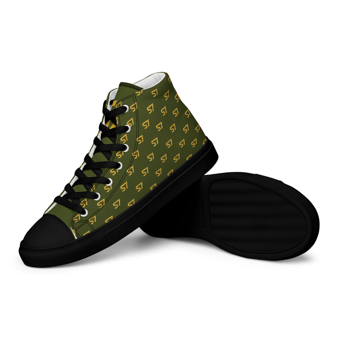 S7 Olive Royale | Women’s Monogram High-Top Canvas Sneakers