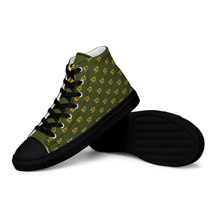S7 Olive Royale | Women’s Monogram High-Top Canvas Sneakers