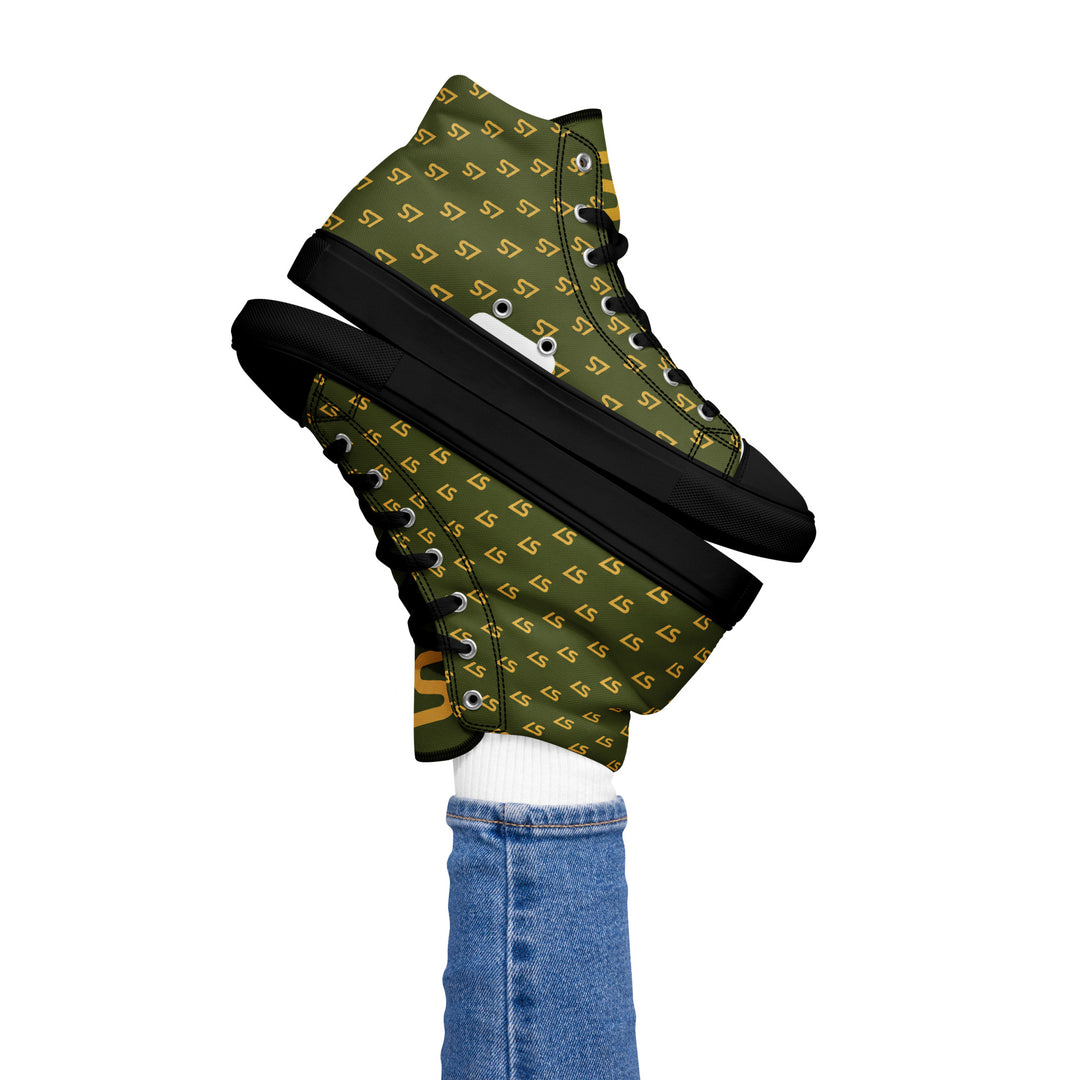 S7 Olive Royale | Women’s Monogram High-Top Canvas Sneakers