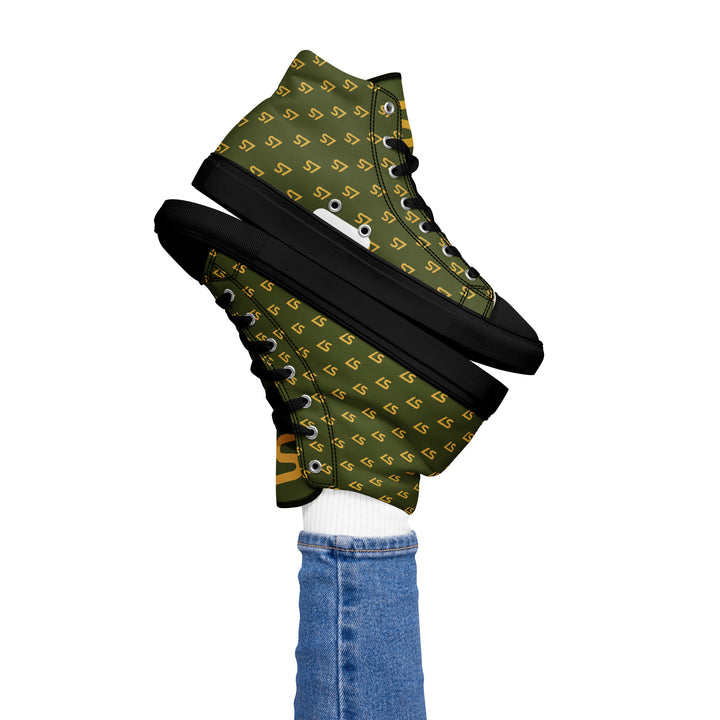S7 Olive Royale | Women’s Monogram High-Top Canvas Sneakers