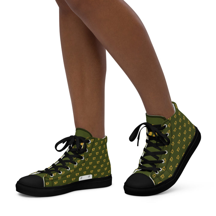 S7 Olive Royale | Women’s Monogram High-Top Canvas Sneakers