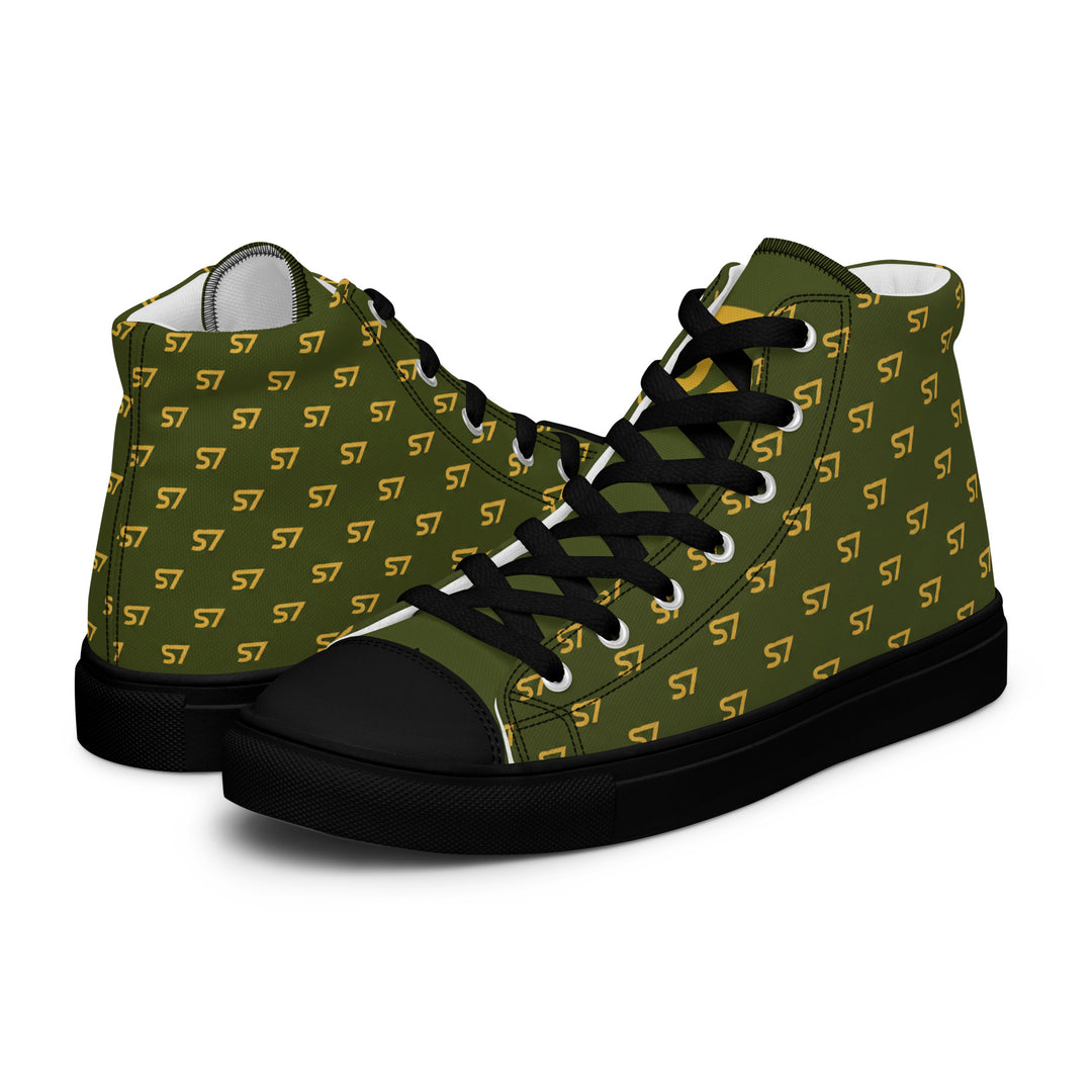S7 Olive Royale | Women’s Monogram High-Top Canvas Sneakers