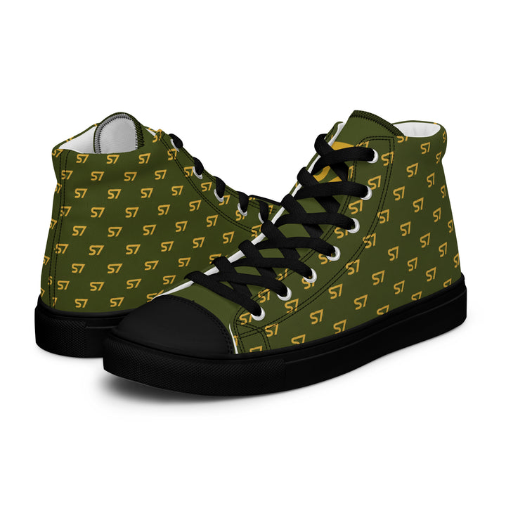 S7 Olive Royale | Women’s Monogram High-Top Canvas Sneakers