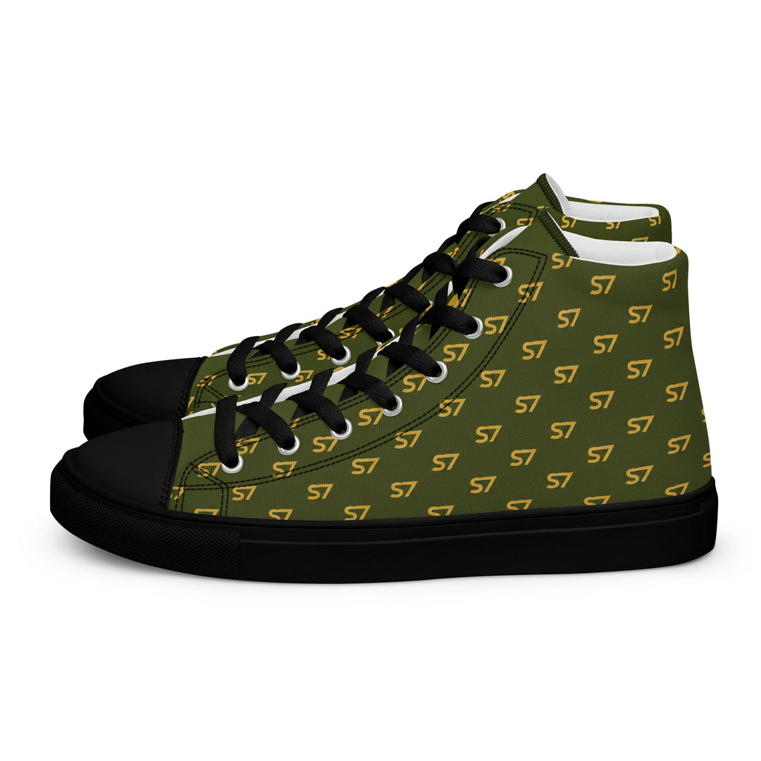 S7 Olive Royale | Women’s Monogram High-Top Canvas Sneakers