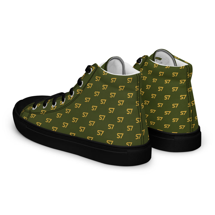 S7 Olive Royale | Women’s Monogram High-Top Canvas Sneakers