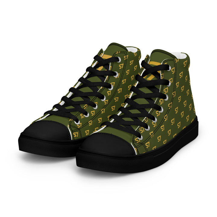 S7 Olive Royale | Women’s Monogram High-Top Canvas Sneakers