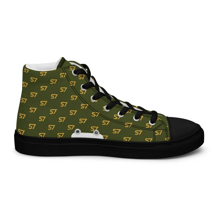 S7 Olive Royale | Women’s Monogram High-Top Canvas Sneakers
